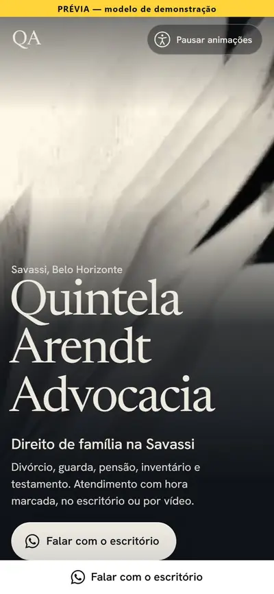 Site modelo de escritório de advocacia, escuro e elegante.